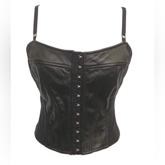 Leather corset top by Maxima Wilson’s goth gore core matrix - Picture 1 of 5